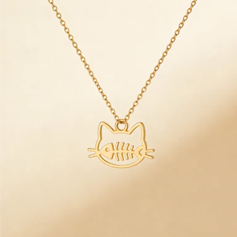 Cat Silhouette Charm Necklace