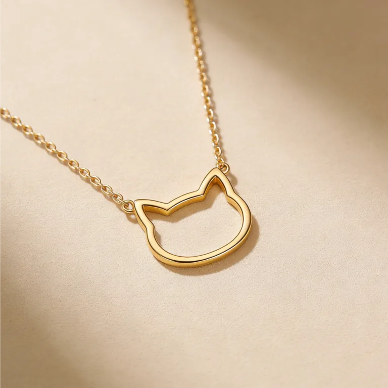 Cat Silhouette Charm Necklace