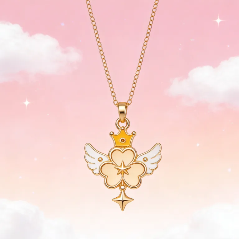 Clover Angel Charm Necklace
