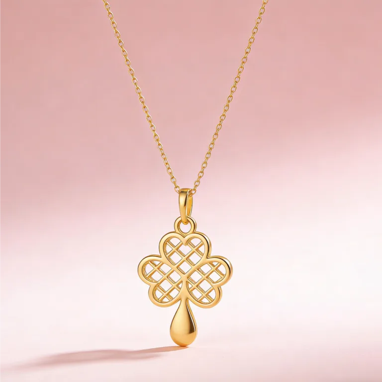 Clover & Teardrop Charm Necklace