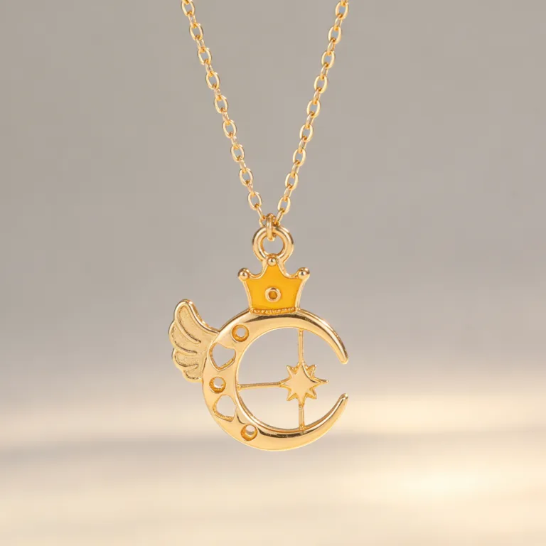 Crown & Star Charm Necklace