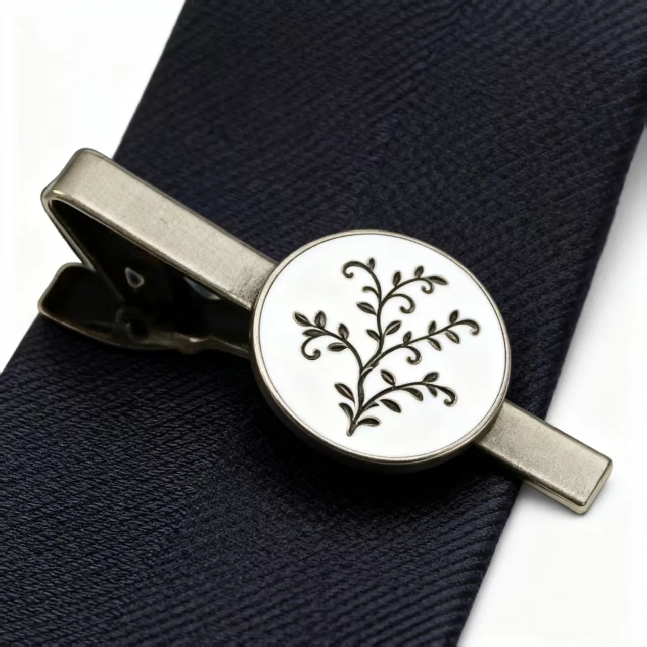 Floral Round Tie Clip