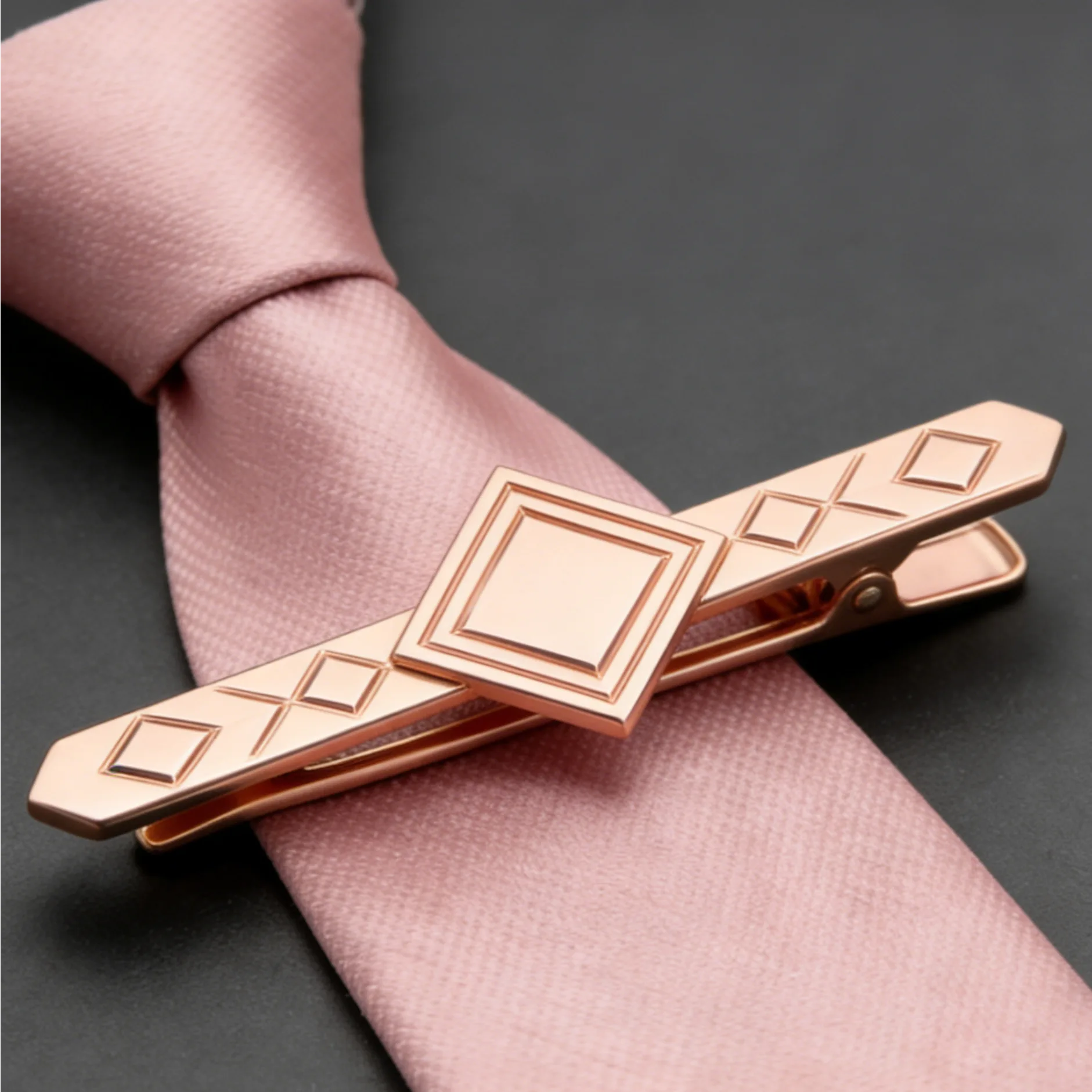 Geometric Square Tie Clip
