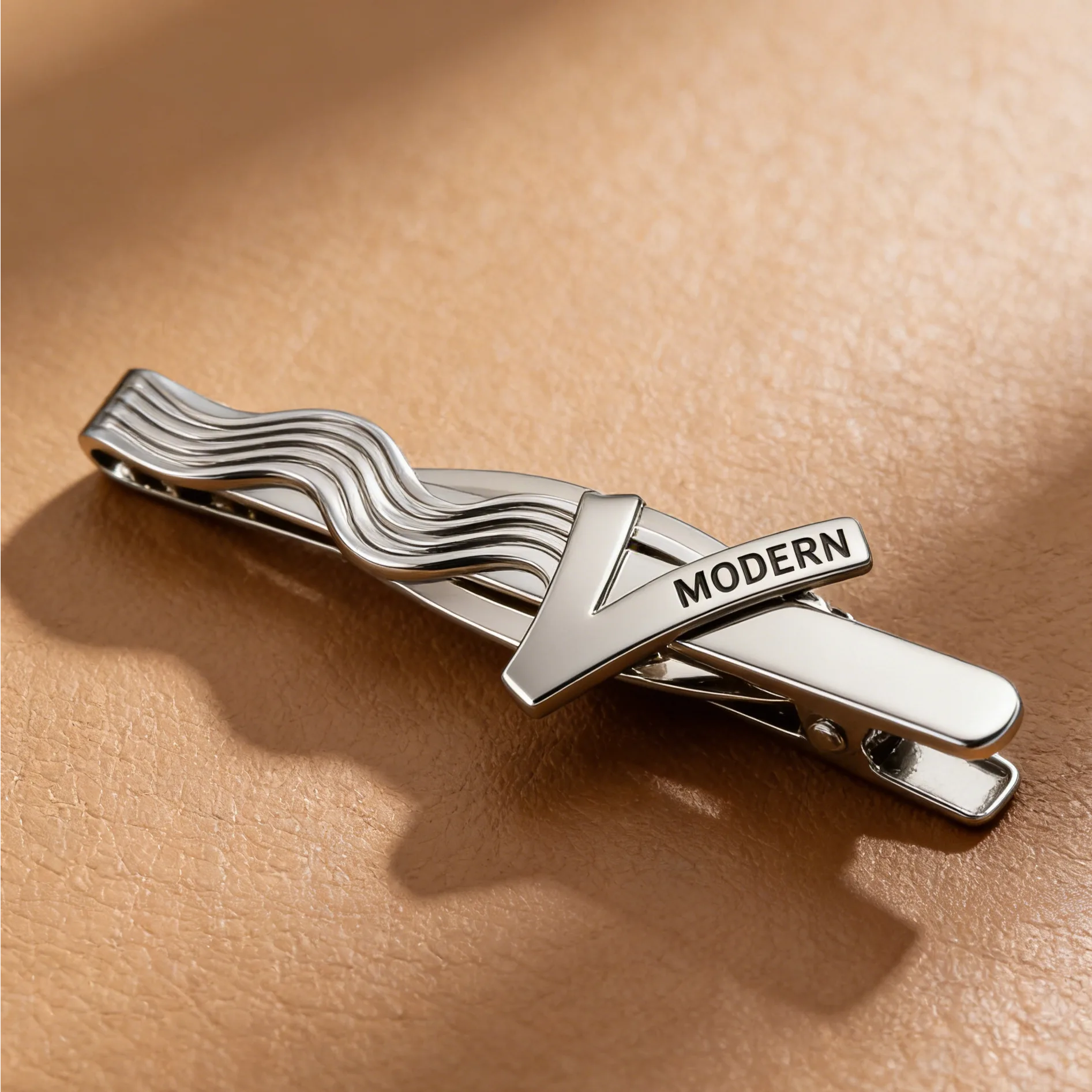 Modern Wave Tie Clip