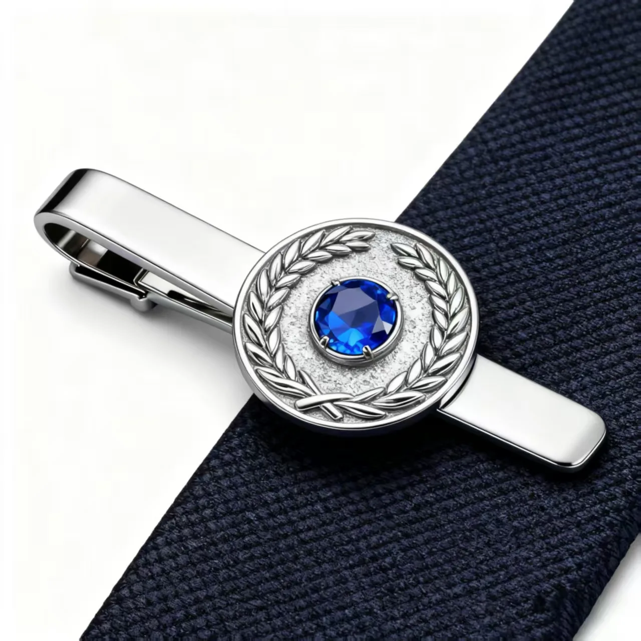 Sapphire Badge Tie Clip