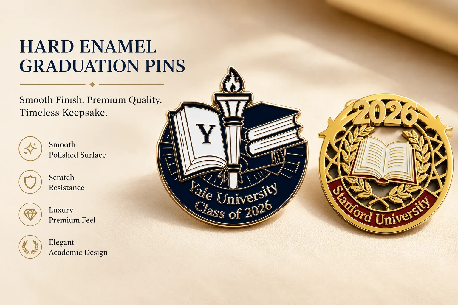 hard enamel graduation pins