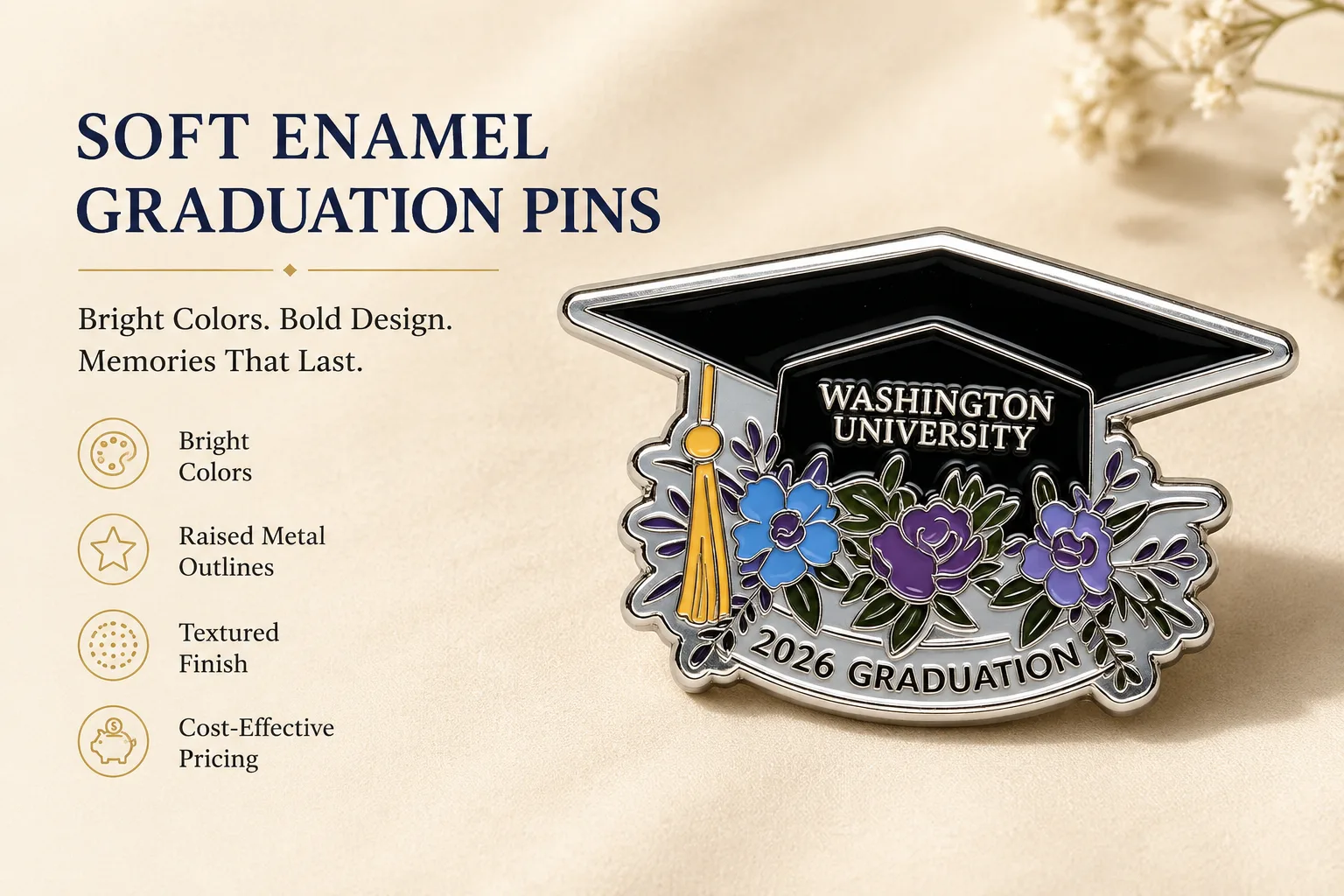 soft enamel graduation pins