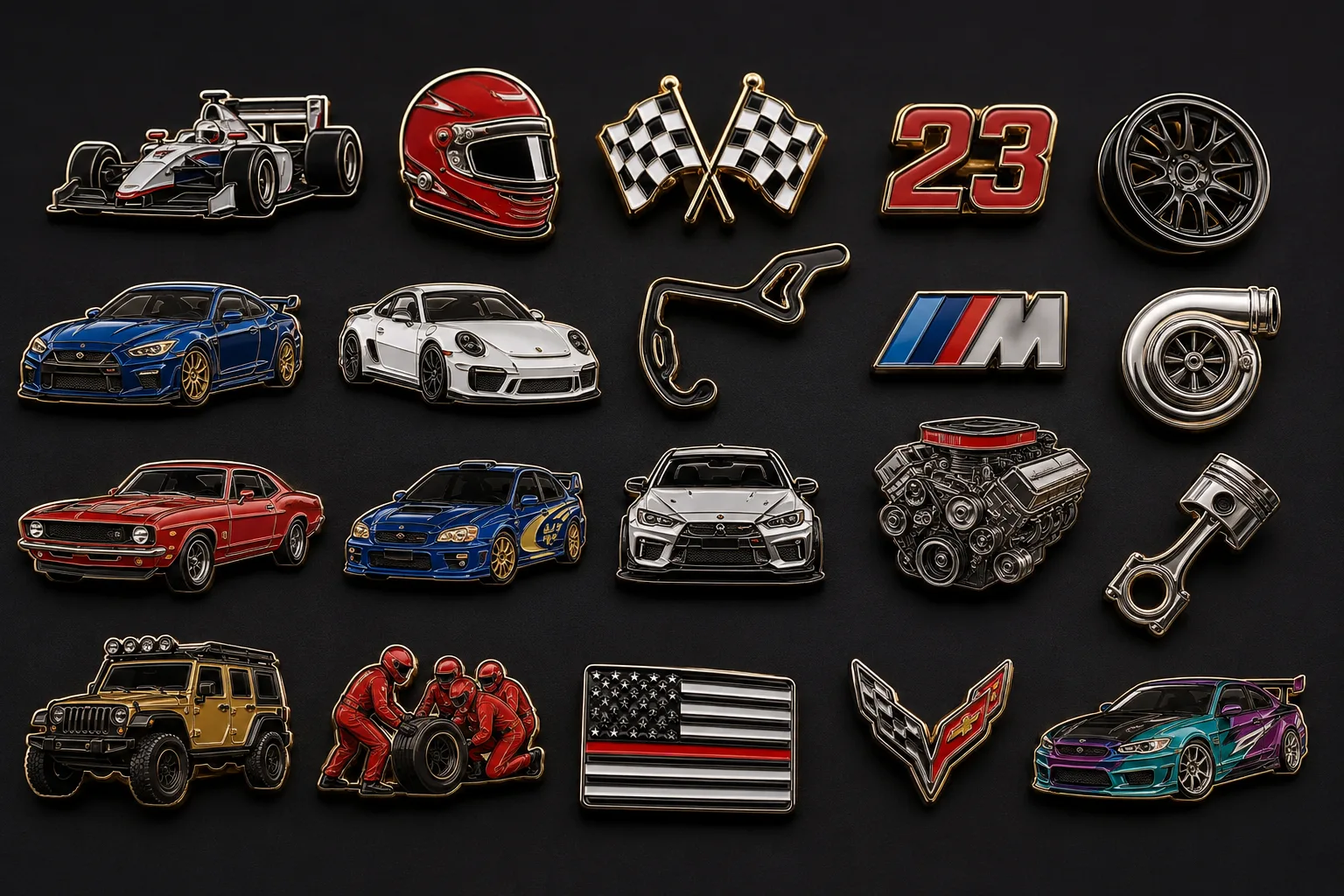 Why Racing Custom Enamel Pins Are Becoming the New Motorsport Collectible 3 Car Pins