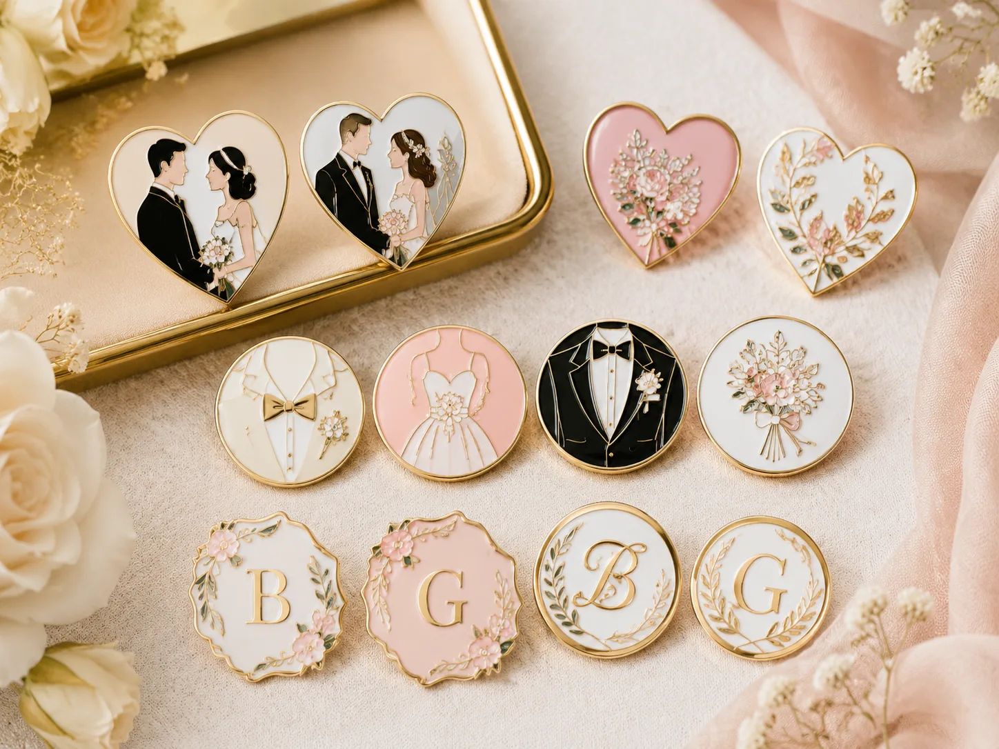 Custom wedding pins