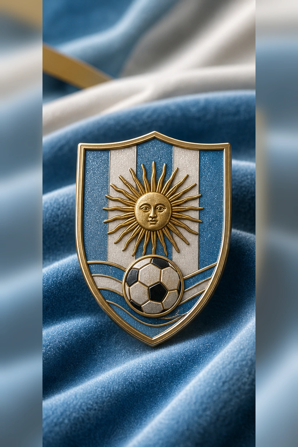 Falls dein Land die Weltmeisterschaft gewinnt: Die Sammlung aus Abzeichen, Münzen und Medaillen, die ich zusammenstellen würde 1 Argentina World Cup champion badge product photo with premium enamel and metal detail, high quality Image 2 product mockup