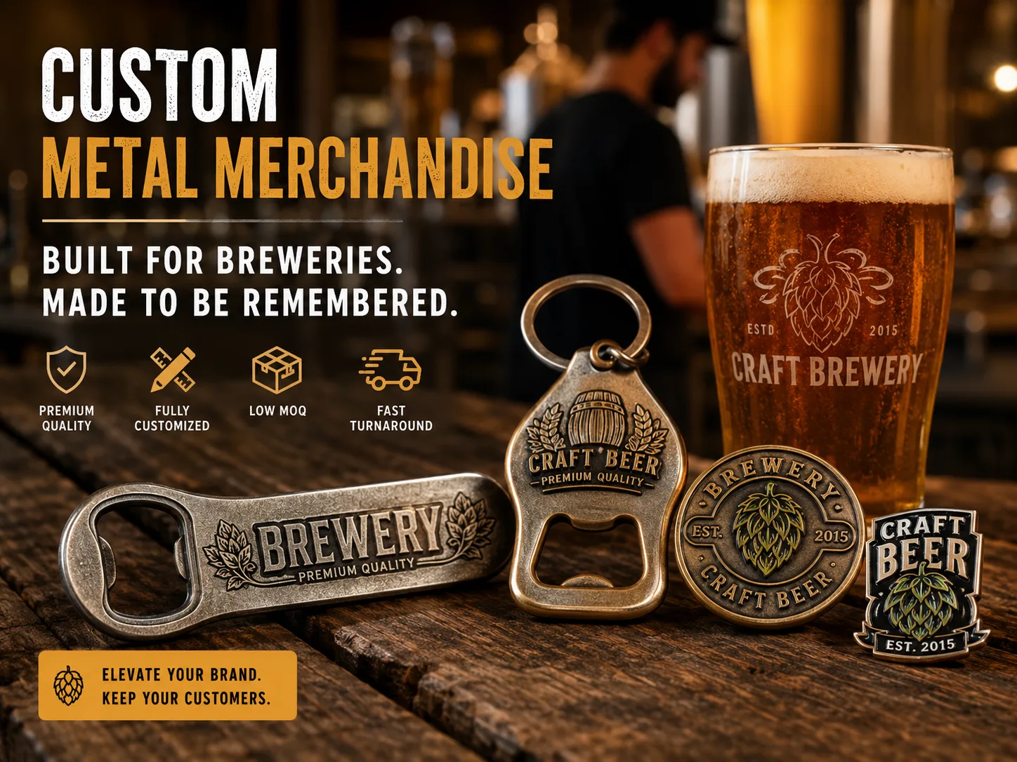 How Breweries Use Custom Bottle Openers & Metal Merchandise to Increase Brand Loyalty 1 Custom Bottle Opener