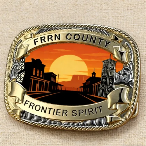 Sunset Cowboy Buckle